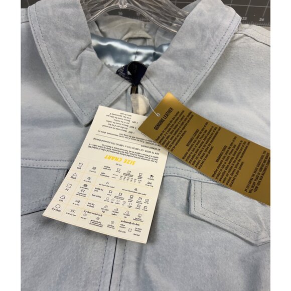 Denim & Co. Women’s Leather Waist Jacket Sz L New w/Tags Zip Front Blue - Picture 4 of 7